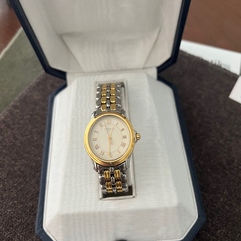 Chaumet Quartz Ladies Oval Watch 18k Gold And Stainless